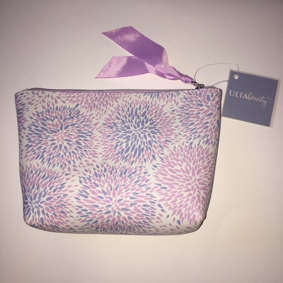 NWT Ulta Beauty Purple Floral Cosmetic Bag - Picture 1 of 6